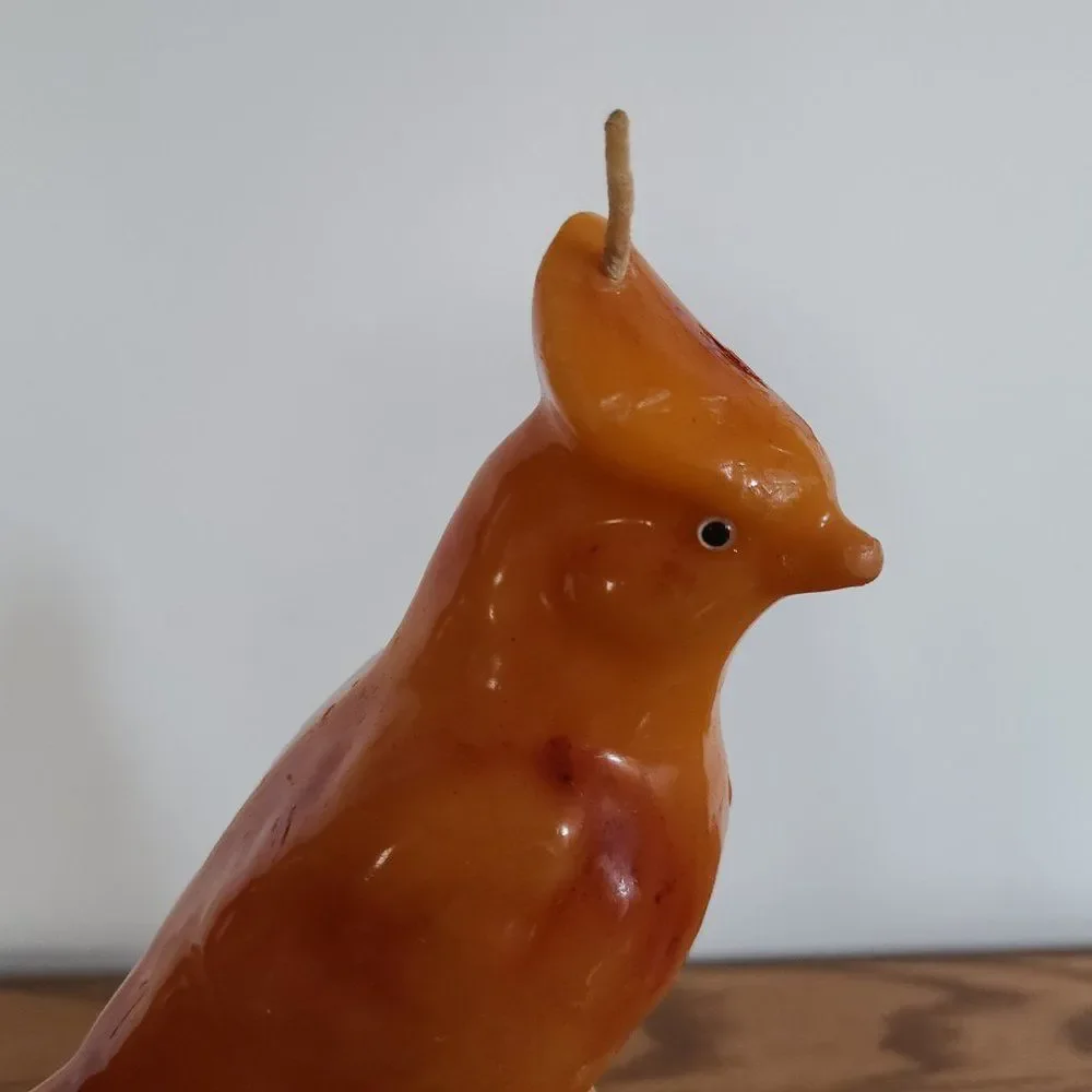 Vintage Unique Novelty Wax Candle - Bird on Perch - Vintage Rare UNIQUE Unlit